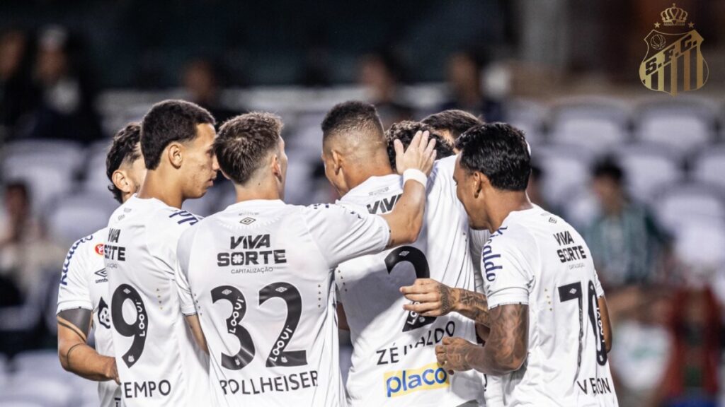 Elenco do Santos em campo na Série A do Campeonato Brasileiro