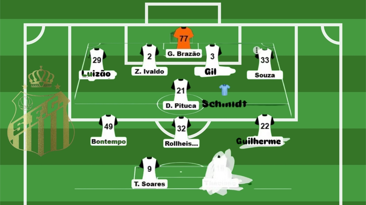 Santos define escalação para enfrentar o Bragantino no Brasileirão