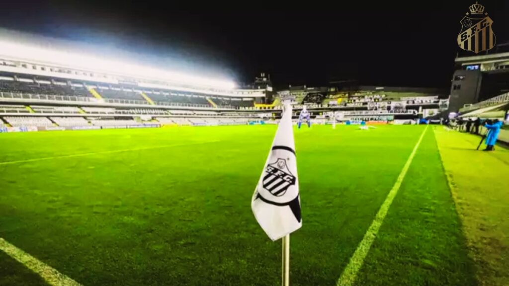 Estádio da Vila Belmiro preparado para o jogo entre Santos e Bragantino