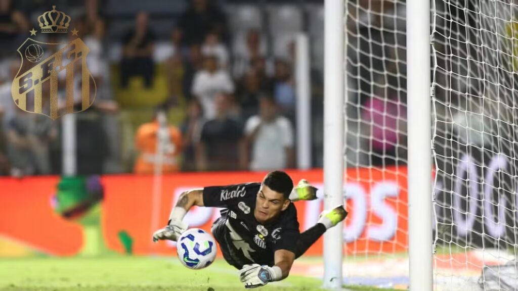Gabriel Brazão defende pênalti nos acréscimos e salva o Santos contra o CRB